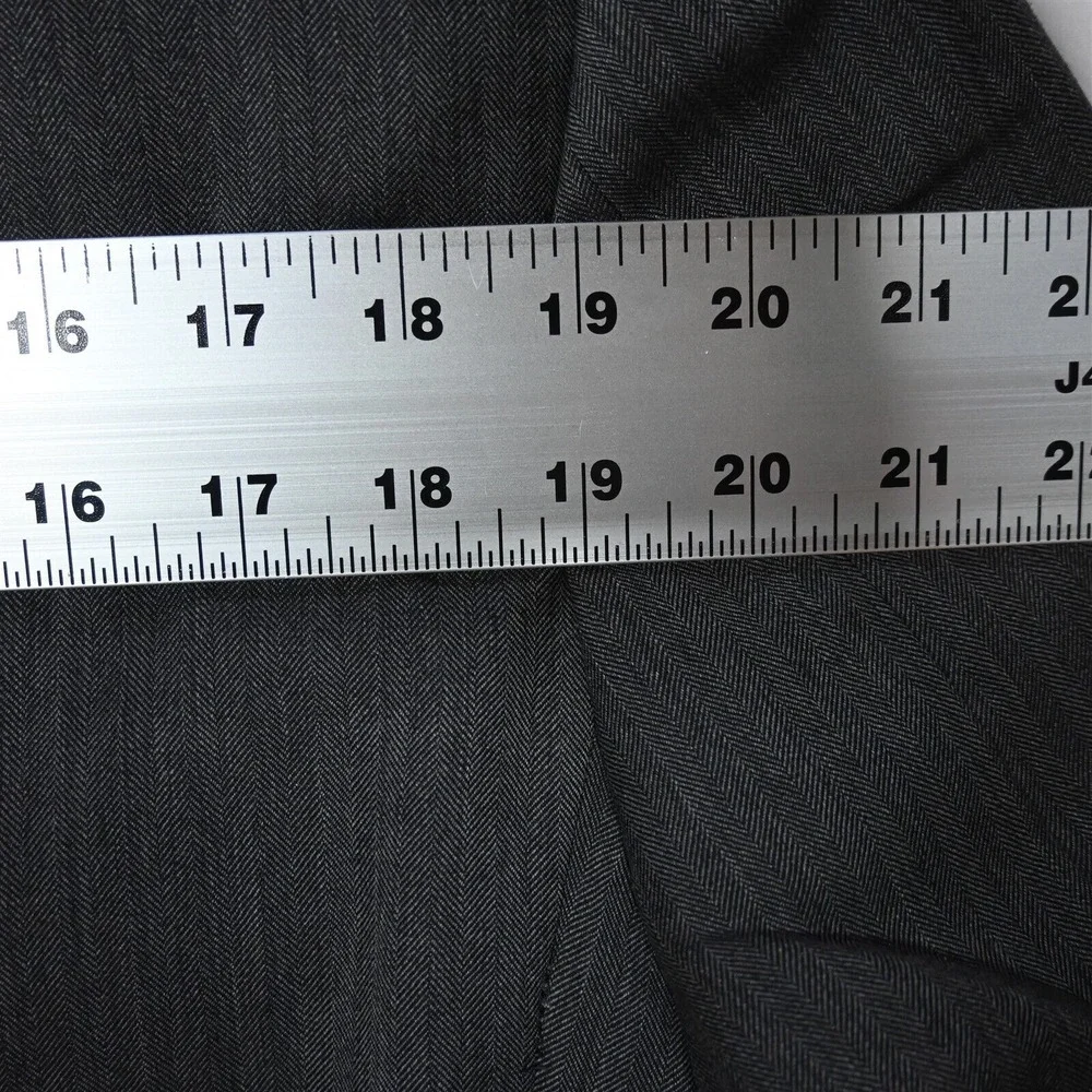 Jos A Bank 42R Gray Herringbone 100% Wool Mens Blazer Suit Jacket Sport Coat - Picture 10 of 12